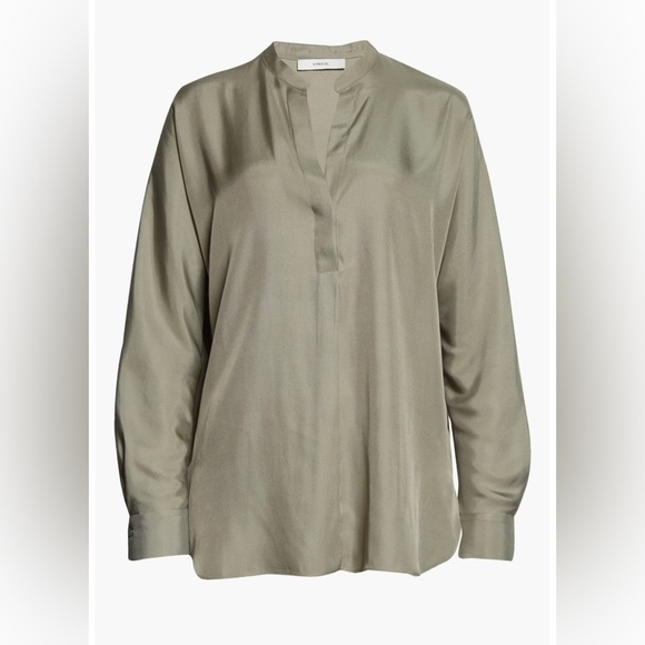Vince Split Neck Silk Blend Tunic blouse NWT - Picture 3 of 13